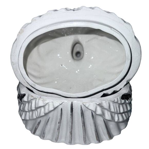 1960s Colonial Southern Belle Powder Jar Trinket Box Gold Trim Japan Vintage - Picture 5 of 7